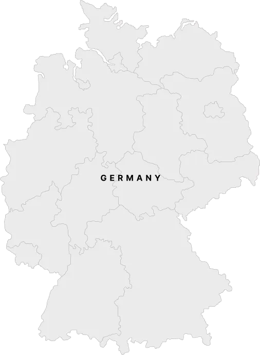 Deutschlandkarte mit den Radcura-Standorten
